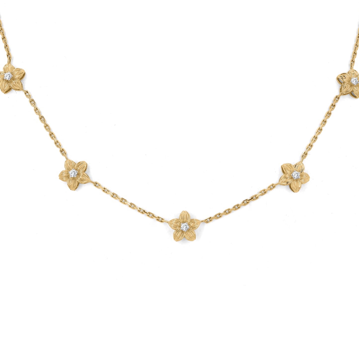 Full Bloom necklace, 7 flowers