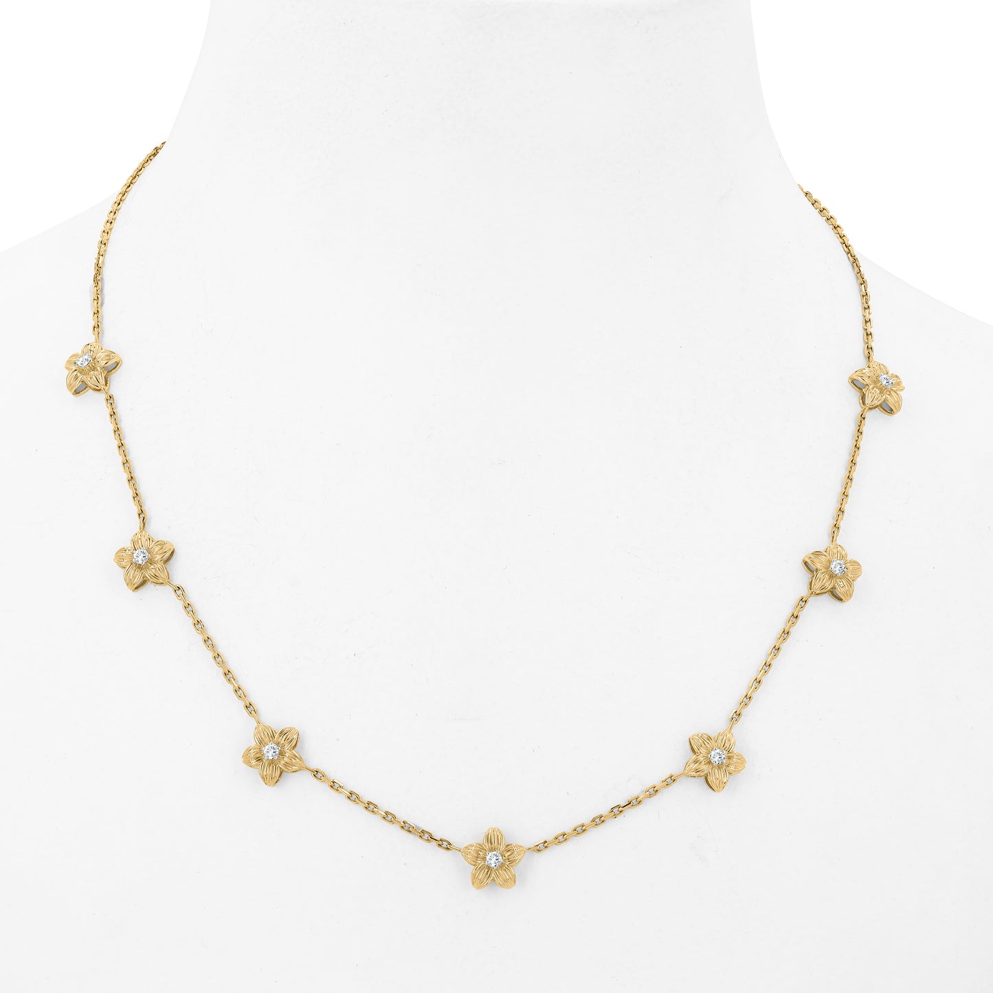 Full Bloom necklace, 7 flowers