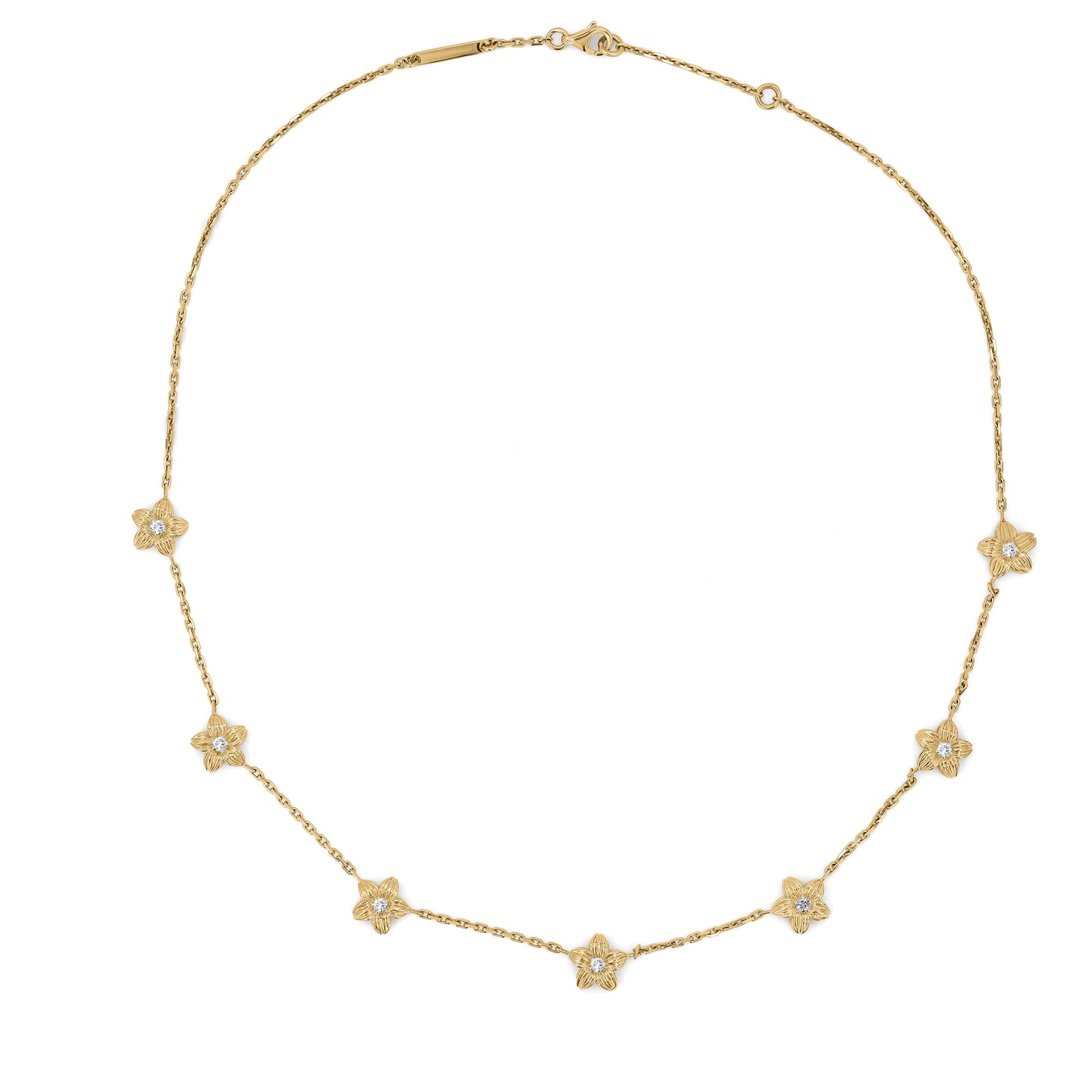 Full Bloom necklace, 7 flowers