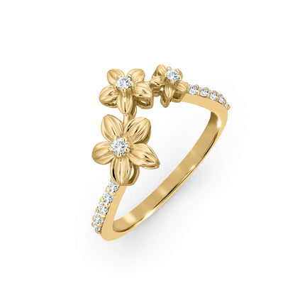 Full Bloom Ring. 3 Flowers