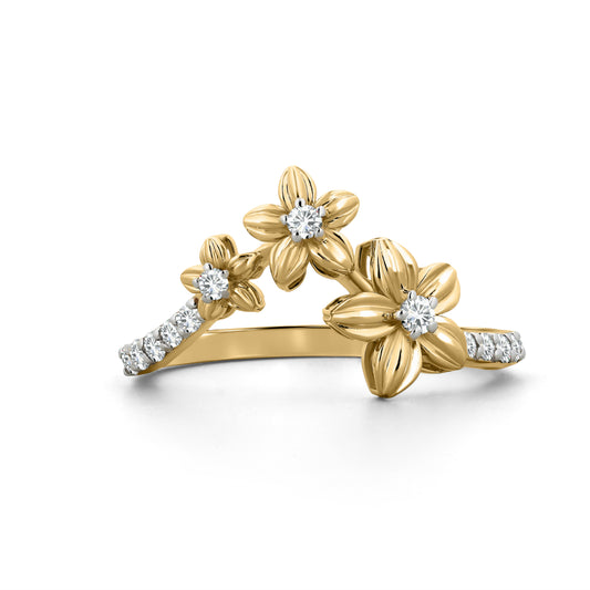Full Bloom Ring. 3 Flowers