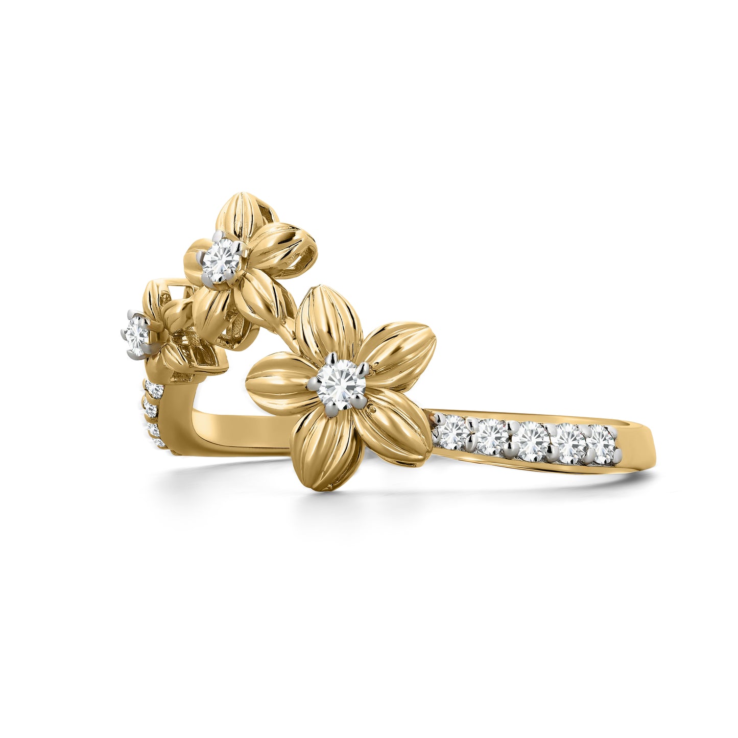 Full Bloom Ring. 3 Flowers