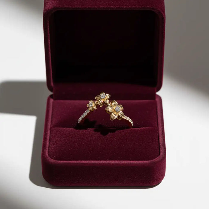 Ring in velvet jewelry box